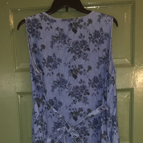 Vintage Capacity Blue Floral Jean Dress - Picture 2 of 11